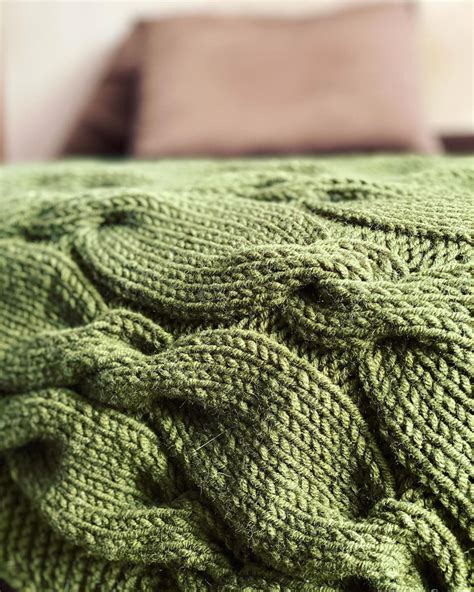 Green Cable Knit Throw Blanket - Etsy