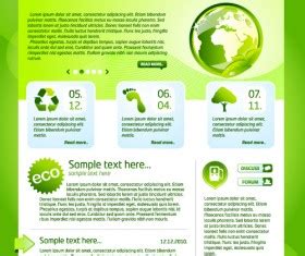 Green ECO Website Template design vector 05 Vector Web design free