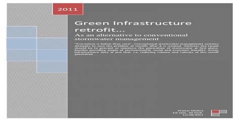 Green Infrastructure Retrofit as an alternative to Conventional Stormwater Management