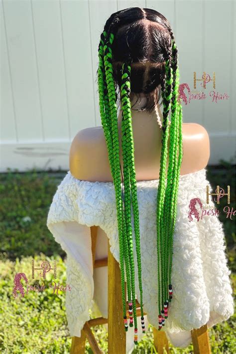 Green Knotless Braids - Etsy