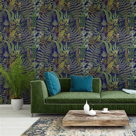 Green Sanctuary Anthracite Wallpaper by Mind The Gap