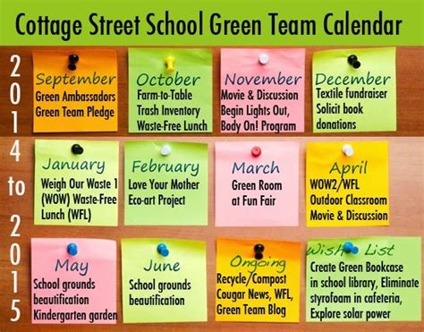 Green Team Calendar