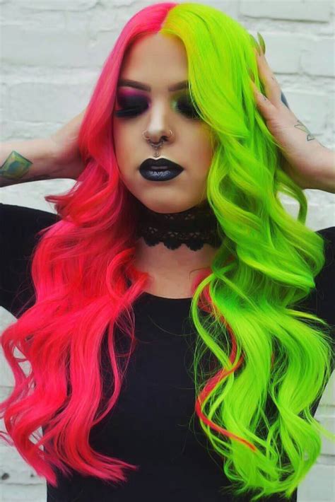 Green and blue split dye Split dyed hair, Dyed hair blue, Green …