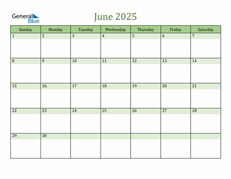 Green business calendar — June 10