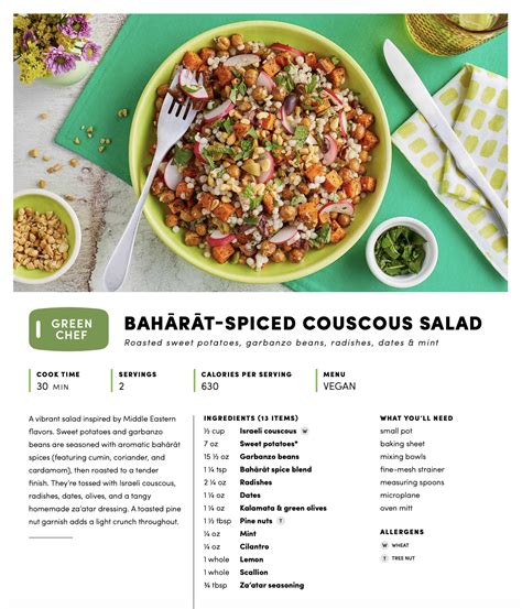 Green chef recipes. Green Chef is a highly successful Colorado-based meal kit company launched in 2014. It was founded by a team of experts and food enthusiasts passionate about coming up with creative recipes for delicious, healthy meals that can satisfy nearly any taste and appetite. 
