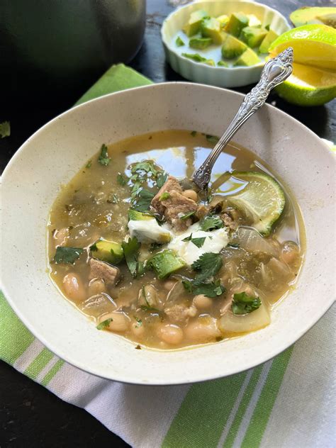 Green chili with salsa verde chases away fall chill