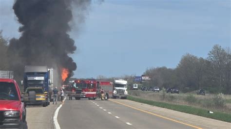 Green county accident reports.  A brush fire at a crash scene closed westbound Inte...