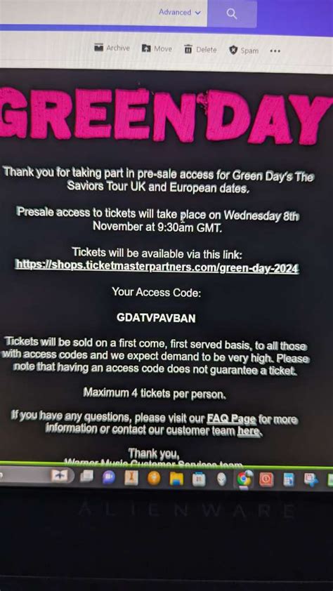 Green day presale code citibank. This presale has already ended Find other Green Day - The Saviors Tour presale codes here. Green Day - The Saviors Tour presale passwords are used during this Green Day Mailing List presale , so that if you have a correct and working presale password you can access a special official reserved block of green day mailing list tickets before the ... 