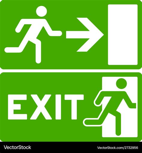 Green exit symbol Royalty Free Vector Image VectorStock