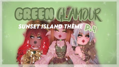 Sunset Island Themes (Most Found with Royale High Wiki, organized by me :3) Colors Black and White Orange you Glad Pretty in Pink Your favorite color Somewhere over the Rainbow Blue Bliss Blue and Green Denim and Diamonds Neon Glow Pastel Power Playful Purple Green Glamour Expensive/Glitter Dripping in Gold. 