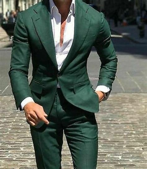 Green mens suit. Emerald Green Suit. $384. Customize. Add to Cart. all sizes - made to measure @. All our garments are made to your exact measurements. So you don’t need to worry about choosing the right size. After adding a product to your cart, we will ask for your exact measurements. It is a really simple process. 