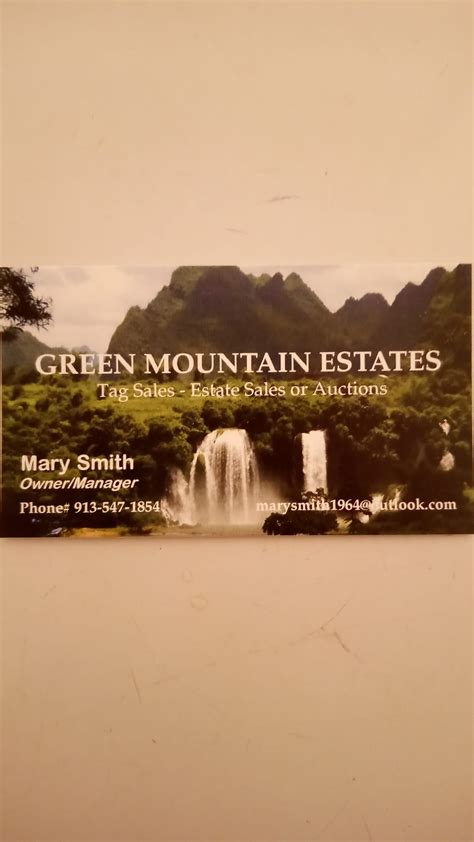 Green Mountain Estate and Auction service. 106 likes. we can do Auctions...tag sales....Estate sales...garage sales...any where..any time of the year. 