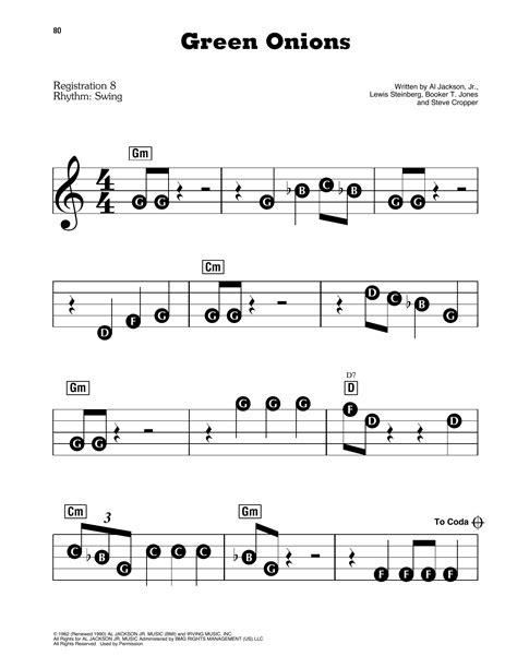Green onions song. Booker T. & the MG's Green Onions Guitar TAB. Includes Guitar TAB for Guitar 1, range: F4-F6 or Voice or Guitar 2, range: F3-F6 in F Major. ... The Song Details Tab gives you detailed information about this song, Green Onions. Composers: Al Jackson Jr. Lewis Steinberg. Booker T. Jones. Steve Cropper. Date: 1962. Publisher: Alfred Publishing Co ... 