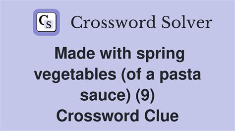 Green pasta sauce - crossword puzzle clues & answers - Dan Word