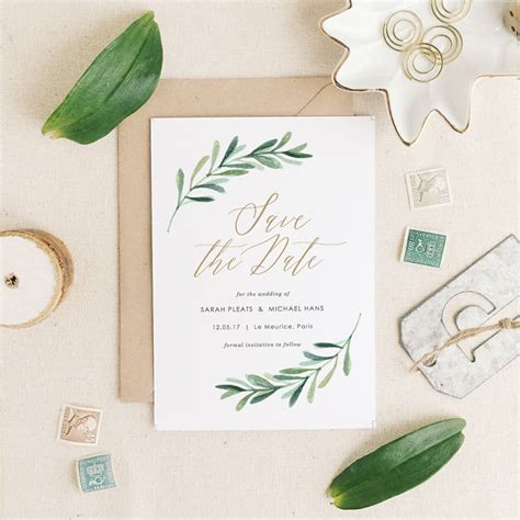 Greenery Save the Dates - Etsy