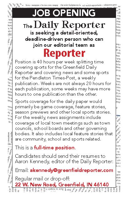 Greenfield daily reporter facebook.  The Daily Reporter will preview th...