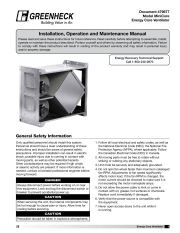 Greenheck MiniCore 5 Manuals ManualsLib