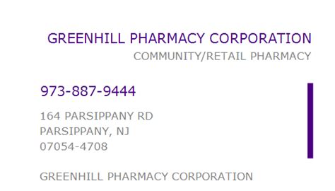 Greenhill Pharmacy in Parsippany, NJ 07054 - (973) 887-9444