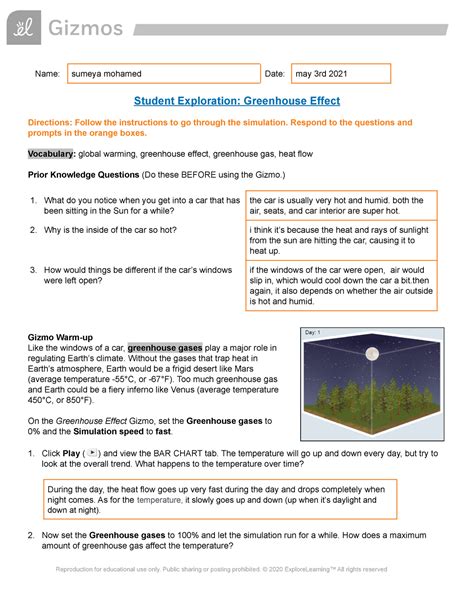 Gizmo Greenhouse Effect Answer Key The Greenhouse Effect Philip Neal 