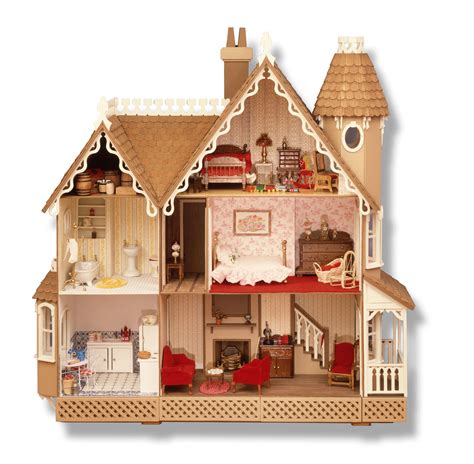 Greenleaf dollhouse kits. Dollhouse Furniture Kit Dimensions: 16" W x 10" D. Dollhouse Furniture Kit Weight: 1 Pounds. Material: Wood. Manufacturer's Part #: 7203. Manufacturer's UPC#: 73605207203. Country of Origin: United States of America. Availability: Usually Ships within 24 hours. This product does not come with paint, furnishings, or other decorations. 