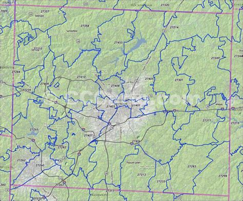 Greensboro Zip Code Map Color 2018