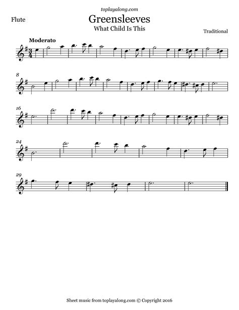 Greensleeves Easy Flute Sheet Music - YouTube