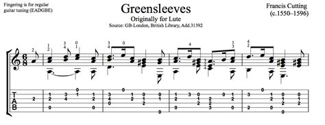 Greensleeves by Cutting for Guitar - This is Classical …