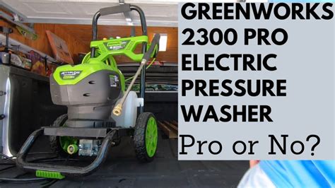 Greenworks pro 2300 how to use soap. 2700 Max PSI at 1.2 GPM water flow (2.3 GPM flow at 100 PSI) Hassle-free 25-foot kink resistant hose. Nozzles for every surface: 15°, 25° and 40° tips, plus soap & turbo nozzles. No lag time, instant cleaning power with continuous-run motor. Powerful reach for cleaning heights of over 20 feet. 