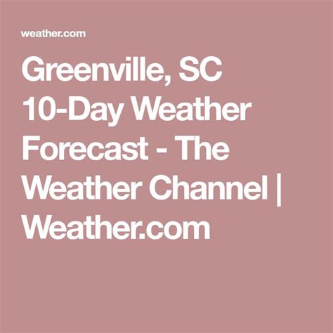 Greer sc 10 day forecast. Greer, SC Hourly Weather Forecast. star_rate. home. Intervals of clouds and sunshine. High near 85F. Winds W at 5 to 10 mph. A few clouds. Low 62F. Winds WNW at 5 to 10 … 