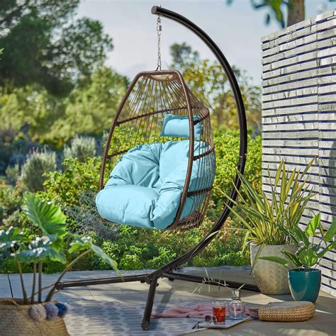 Greesum Swing Egg Chair with Stand Indoor Outdoor Hanging Chairs …