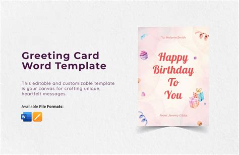 Greeting Card Templates Word