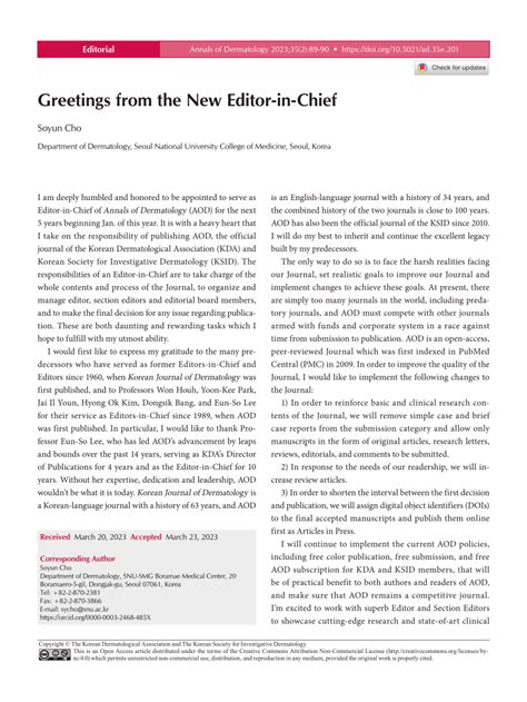 Greetings from the new editor