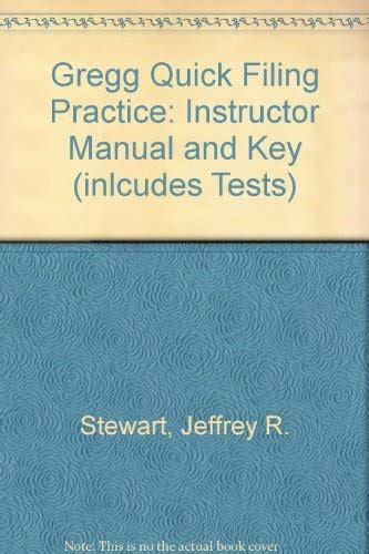 Gregg quick filing practice instructor manual and key inlcudes tests. - Seconda parte del sefer ʼoklah weʼoklah.