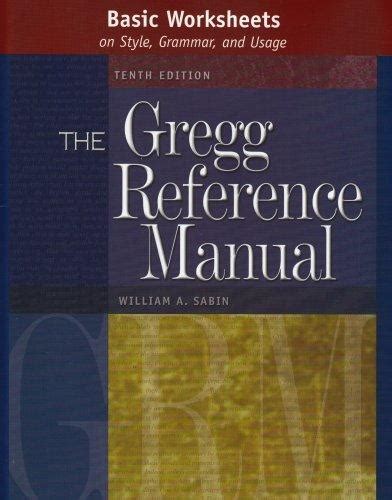 Gregg reference manual basic worksheets grammar usage and style. - Hp compaq dc7900 small form factor bedienungsanleitung.