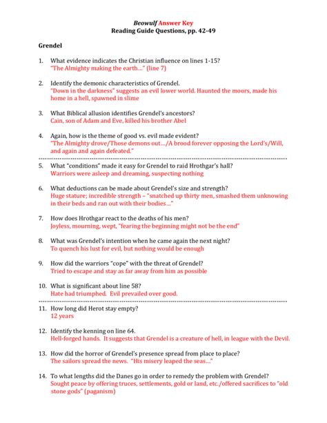 Grendel study guide questions and answers. - When kids cant read what teachers can do a guide for 6 12 kylene beers.