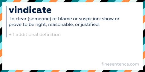 Grep operation not permitted.  Kaufman).  VINDICATE definition: to clear,...