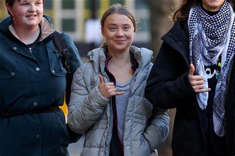 Greta Thunberg attends a London court hearing after police charged her with a public order offense