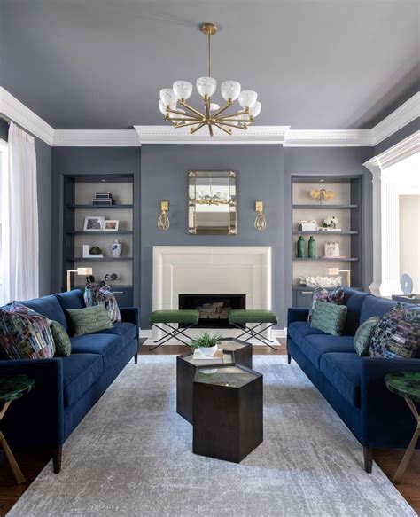 Grey And Blue Wood Living Room