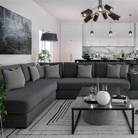 Grey Sofas In Living Room