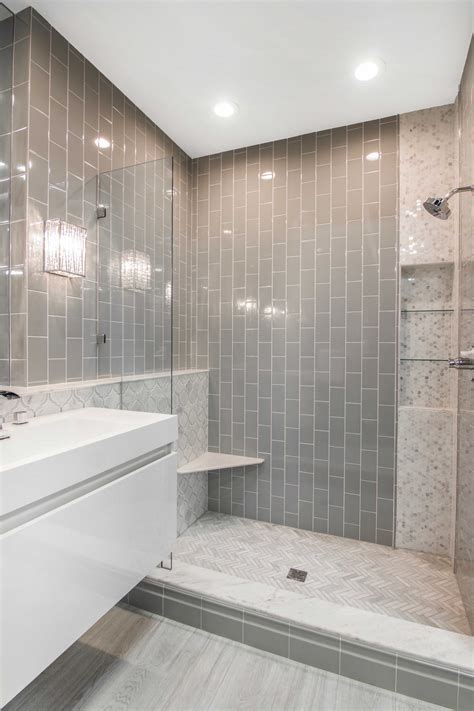 Grey Subway Bathroom Design Ideas