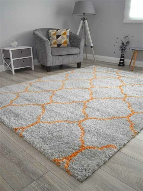 Grey and Orange Rug - Etsy