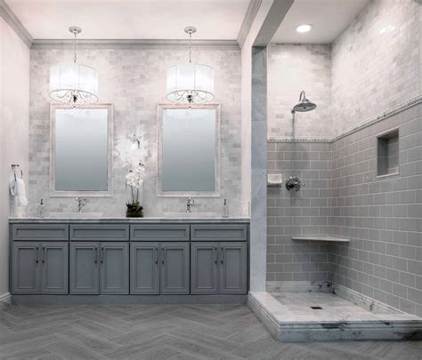 Grey bathroom. Feb 9, 2022 · Grey bathroom ideas: Grey and gold. Crosswater. This is an incredibly luxurious bathroom from Crosswater, with classic grey metro tiles and a fabulous gold basin and shower unit. This is the ... 