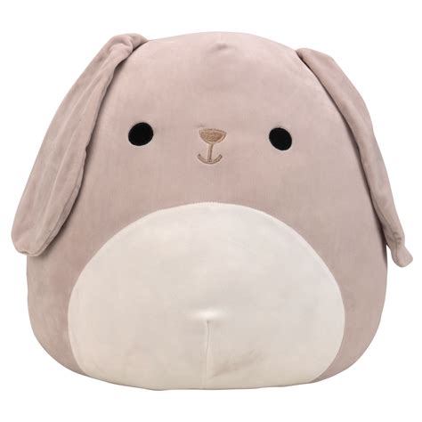 From birth. Tumble Dry: Low. Washing Temperature: 30°C. Your little one will simply love this super cute Grey Bunny Squishmallow. Whether they're sitting in bed or on the sofa, this irresistibly squishy bunny is sure to be there beside them. Featuring a squeezable marshmallow-like texture, they'll be hugging this from morning until night (and ...