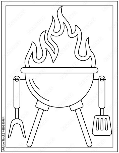 Grill Coloring Page