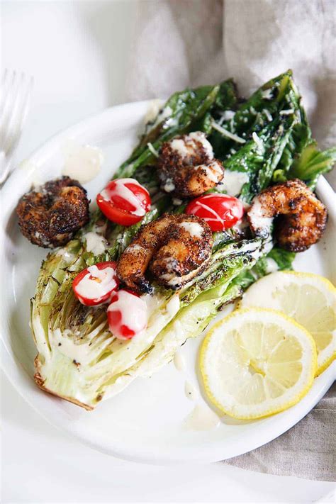 Grilled Caesar Salad With Blackened Shrimp - Lexi