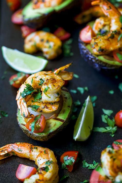 Grilled Cilantro Lime Shrimp Avocado Boat Paleo