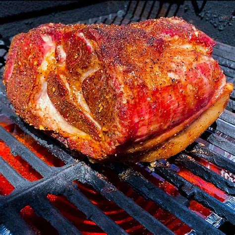 Grilled pork butt. At around hours 6 to 8, when the pork has reached 170 F, spray or brush the pork with the mop every half hour. Cook until the meat is tender and the internal ... 