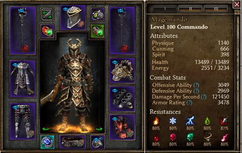 Grim dawn commando set.  Fire - Forcewave spam Commando (Soldier+Demo) has a lot of i...