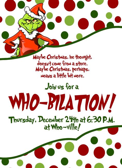 Grinch Christmas Party Invitation Template