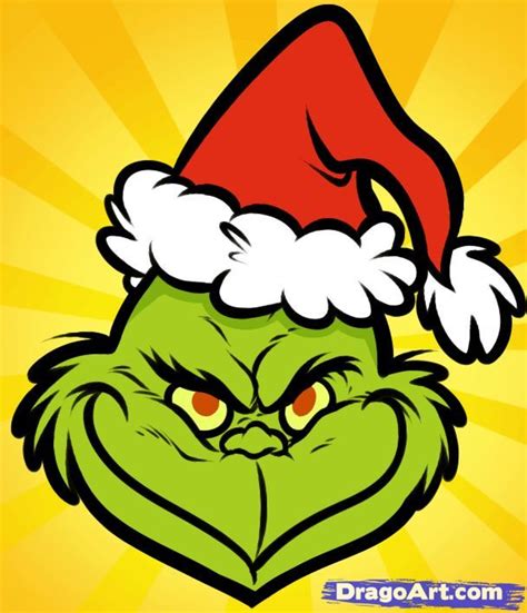 Grinch Face Drawing Easy